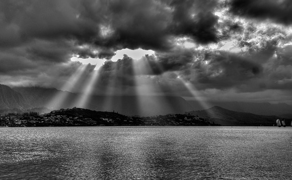 Light over Kanehoe Bay, Oahu, Hawaii