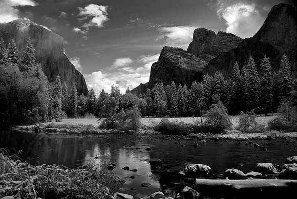 Merced River Yosemite at First Snowfall